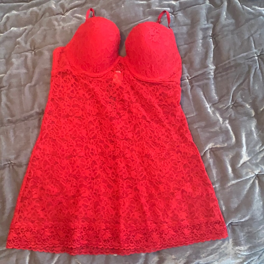 NWT VS red lace baby doll ,  size large